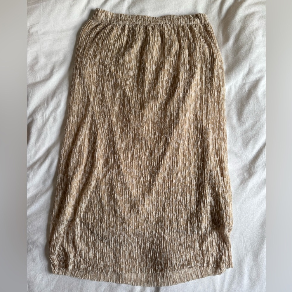 Mango Leopard Print Neutral Tan Skirt